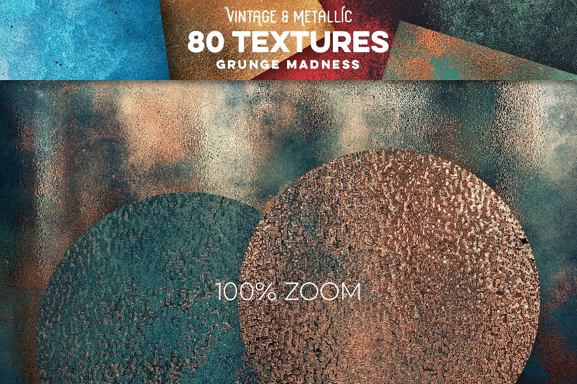 80个复古与金属纹理 80 Vintage & Metallic Textures插图18