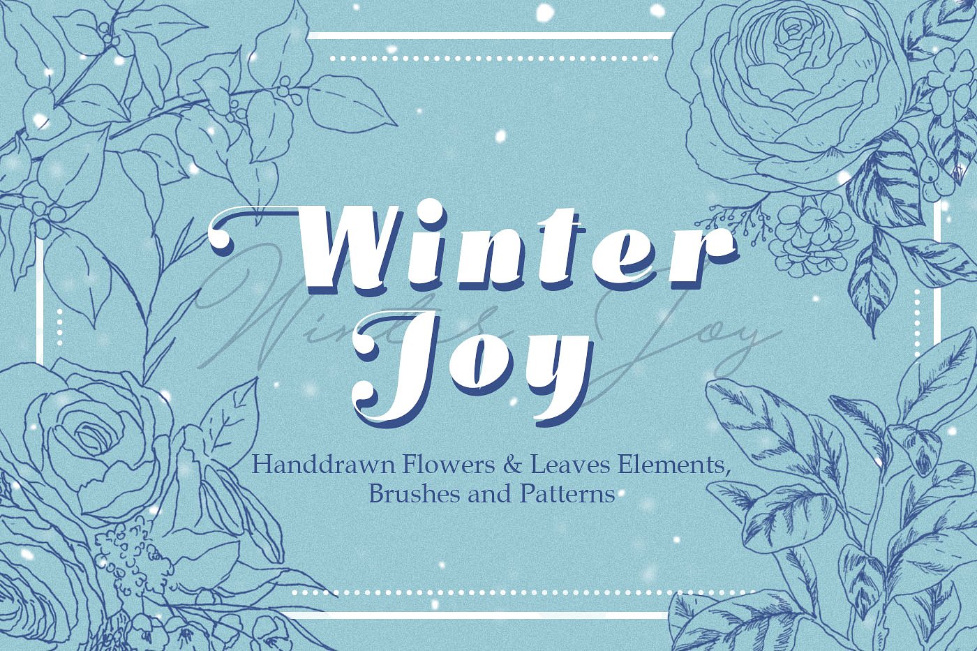 手绘冬季花朵叶子合集 Winter Joy Demo Pack插图