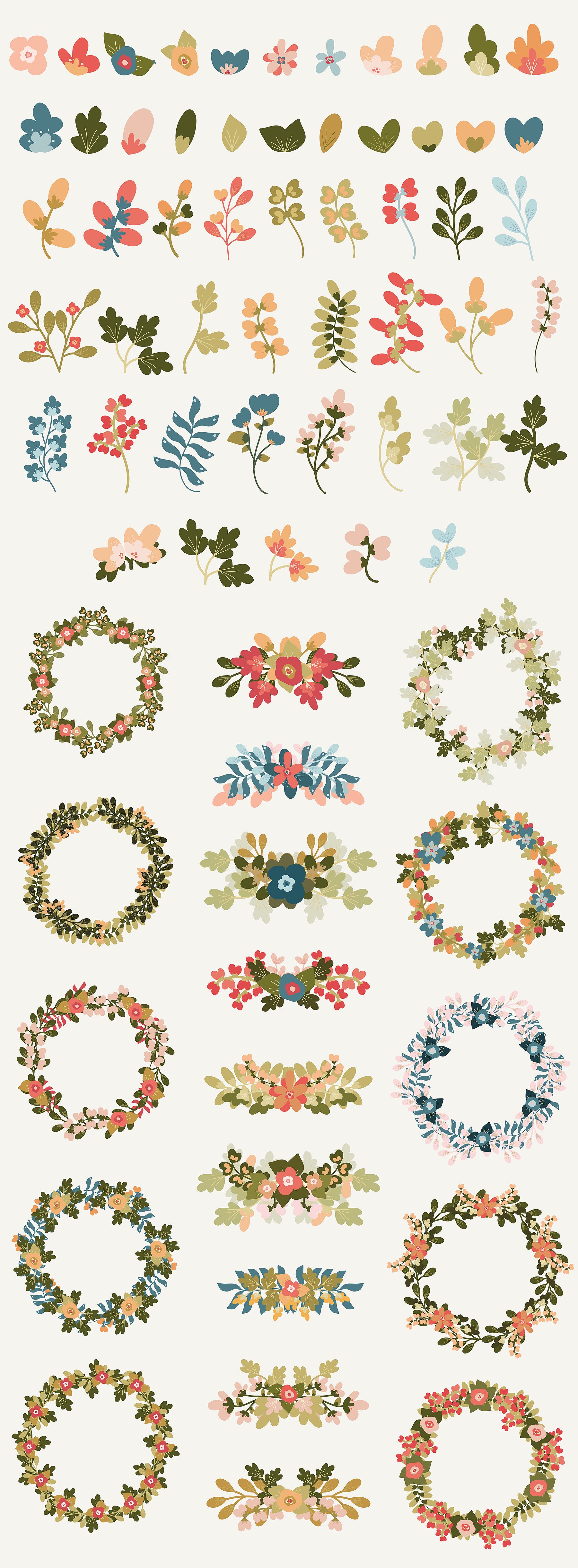 71款手绘花卉元素集合 71 Sookiliny Floral Set插图2