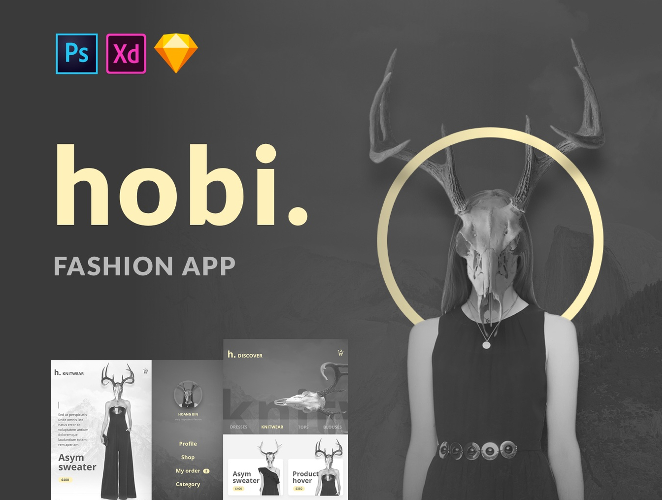 优雅时尚服装电子商务APP UI工具包 Hobi Fashion App Design插图