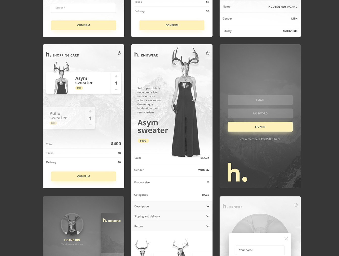 优雅时尚服装电子商务APP UI工具包 Hobi Fashion App Design插图4