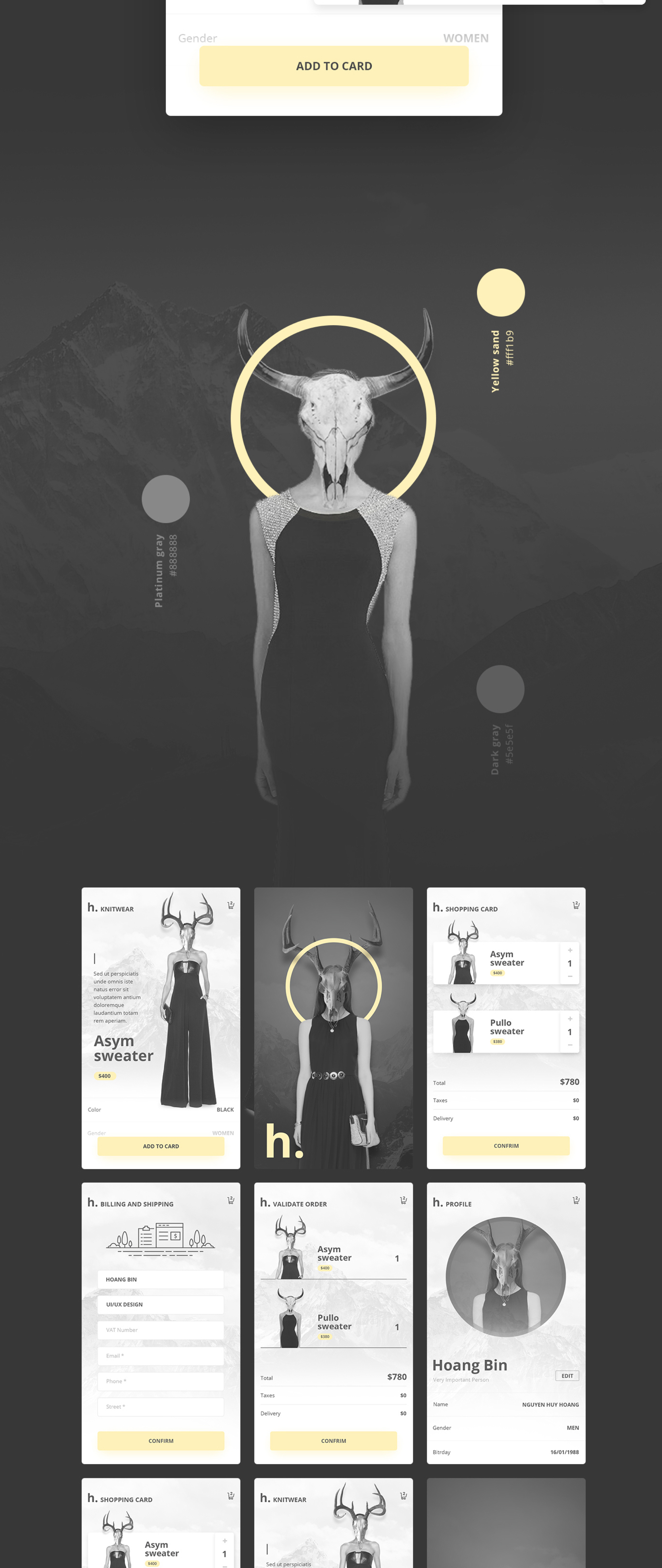优雅时尚服装电子商务APP UI工具包 Hobi Fashion App Design插图7