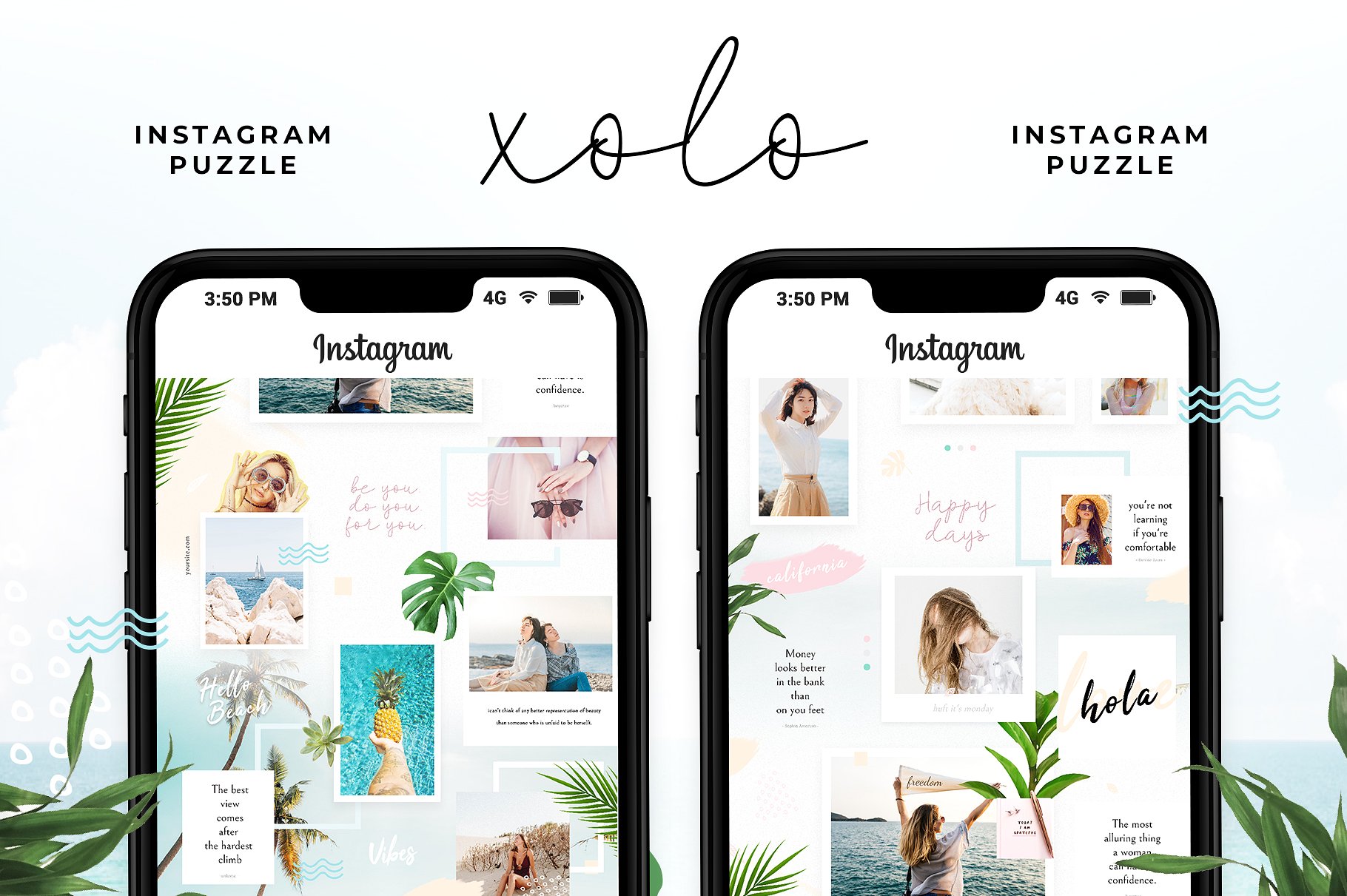 iPhone X时尚博主照片展示模板 Xolo – Instagram puzzle插图