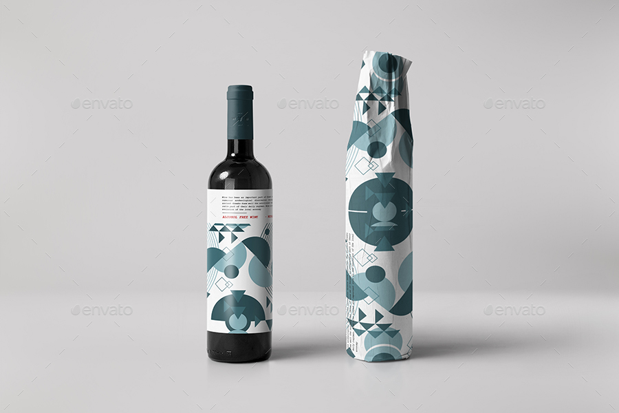 酒瓶包装实物模型 Wine Bottle Wrapping Mockup插图