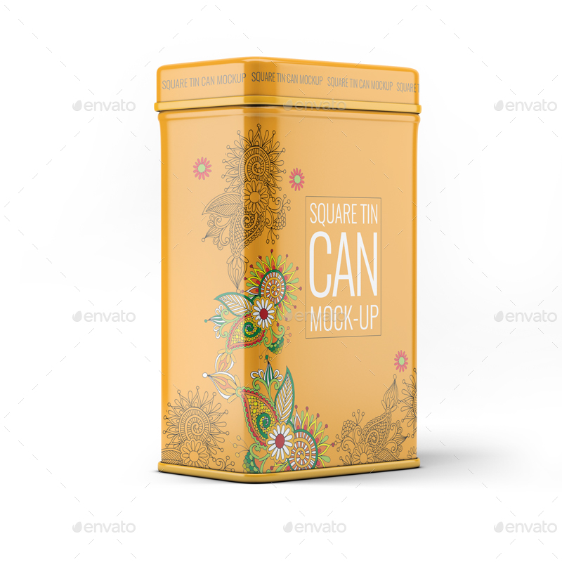 3款方形的茶叶铁罐实体模型样机 Tin Cans Mockup Bundle插图10