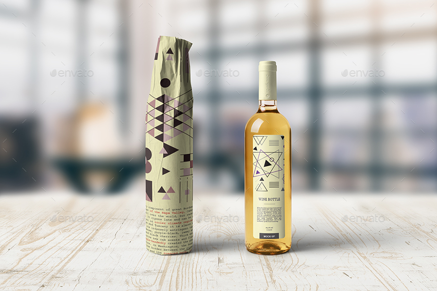 酒瓶包装实物模型 Wine Bottle Wrapping Mockup插图3