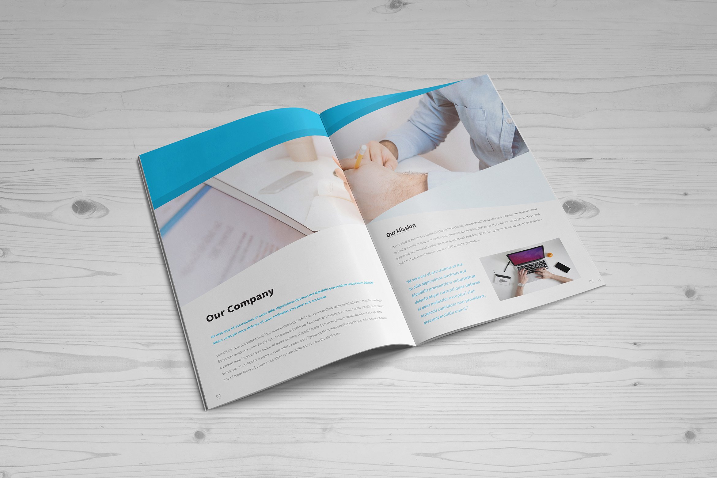 创意和简约的16页的企业小册子 Business Brochure 16 Pages插图2