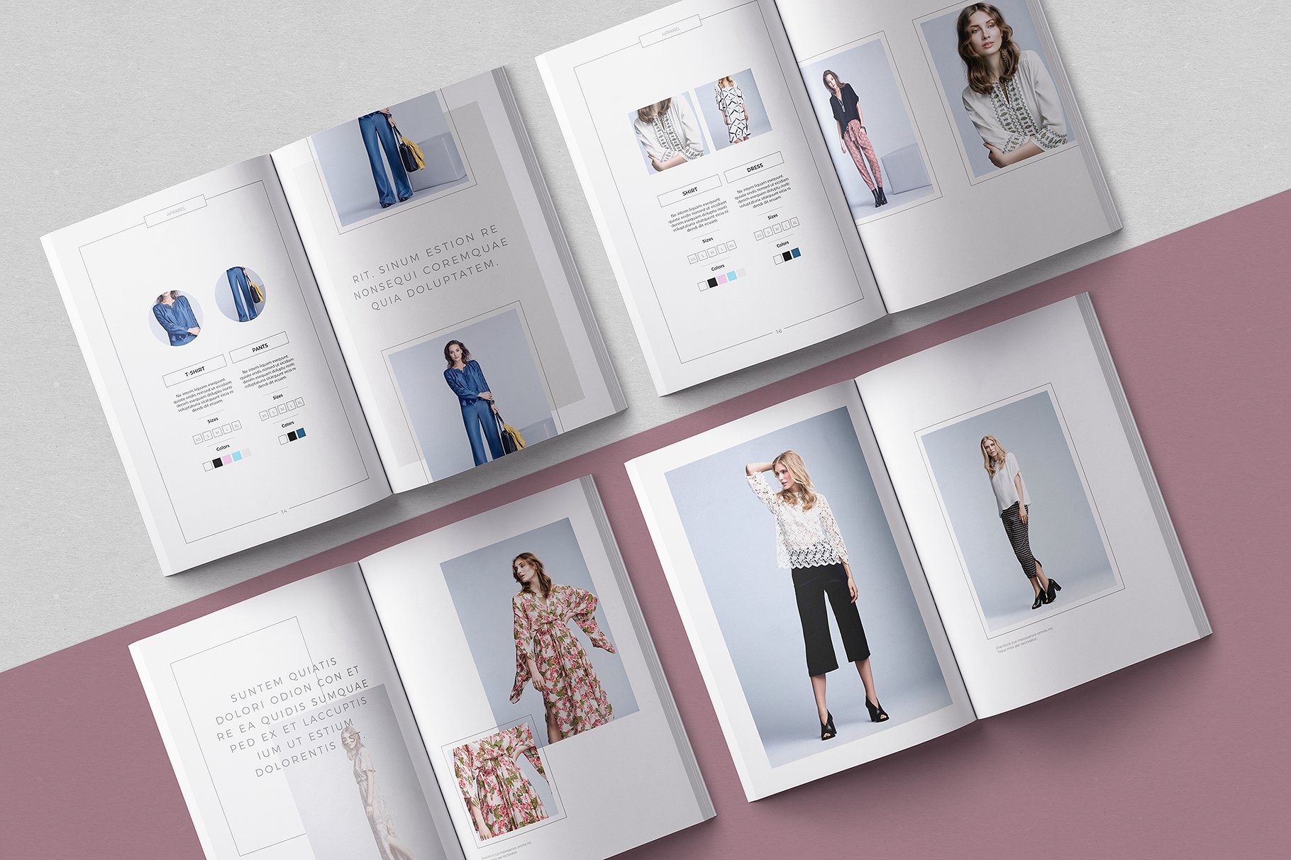 整洁优雅的现代风格女性服装画册模板 Neat And Elegant Modern Style Women’s Clothing Album Template插图4