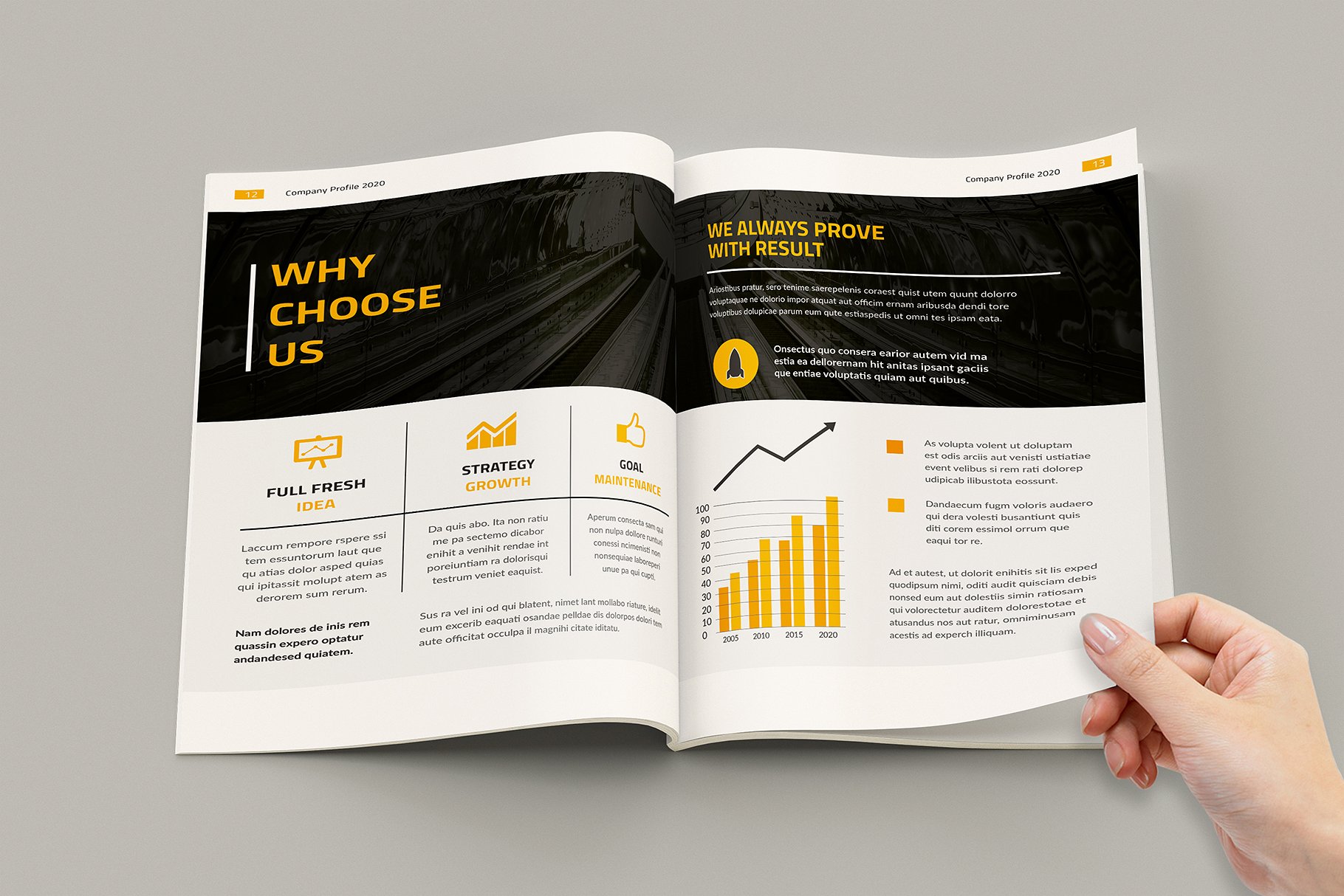 黄色系A4公司简介手册模板 Daedalus – A4 Corporate Brochure插图5