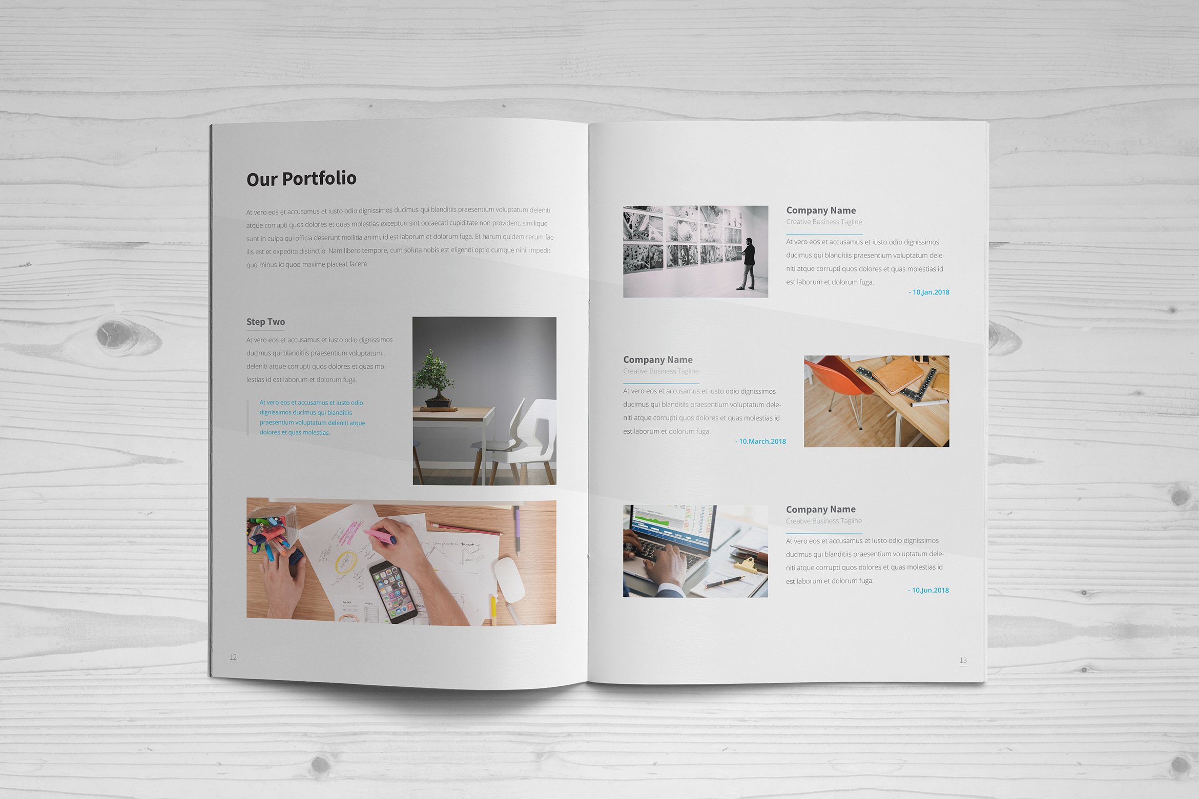 创意和简约的16页的企业小册子 Business Brochure 16 Pages插图6