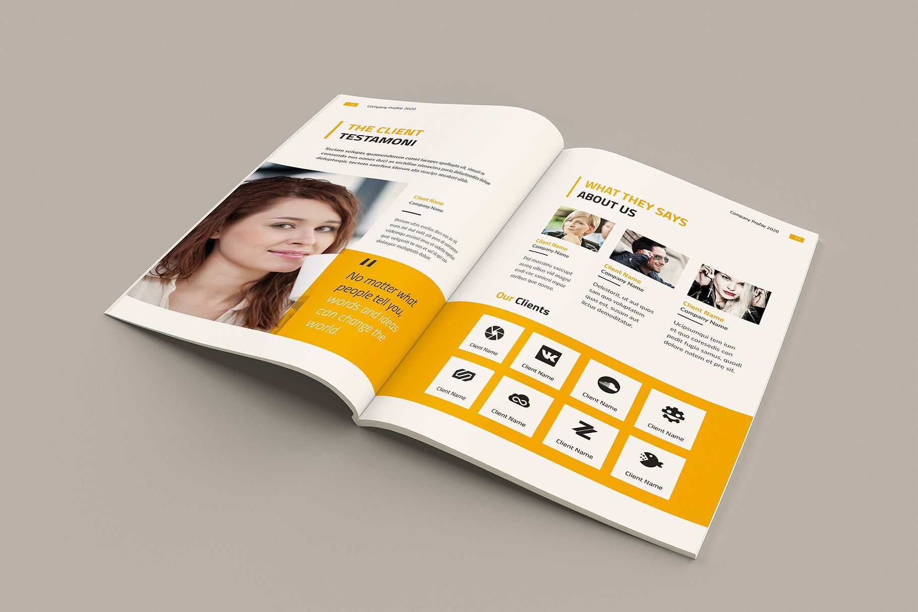 黄色系A4公司简介手册模板 Daedalus – A4 Corporate Brochure插图7