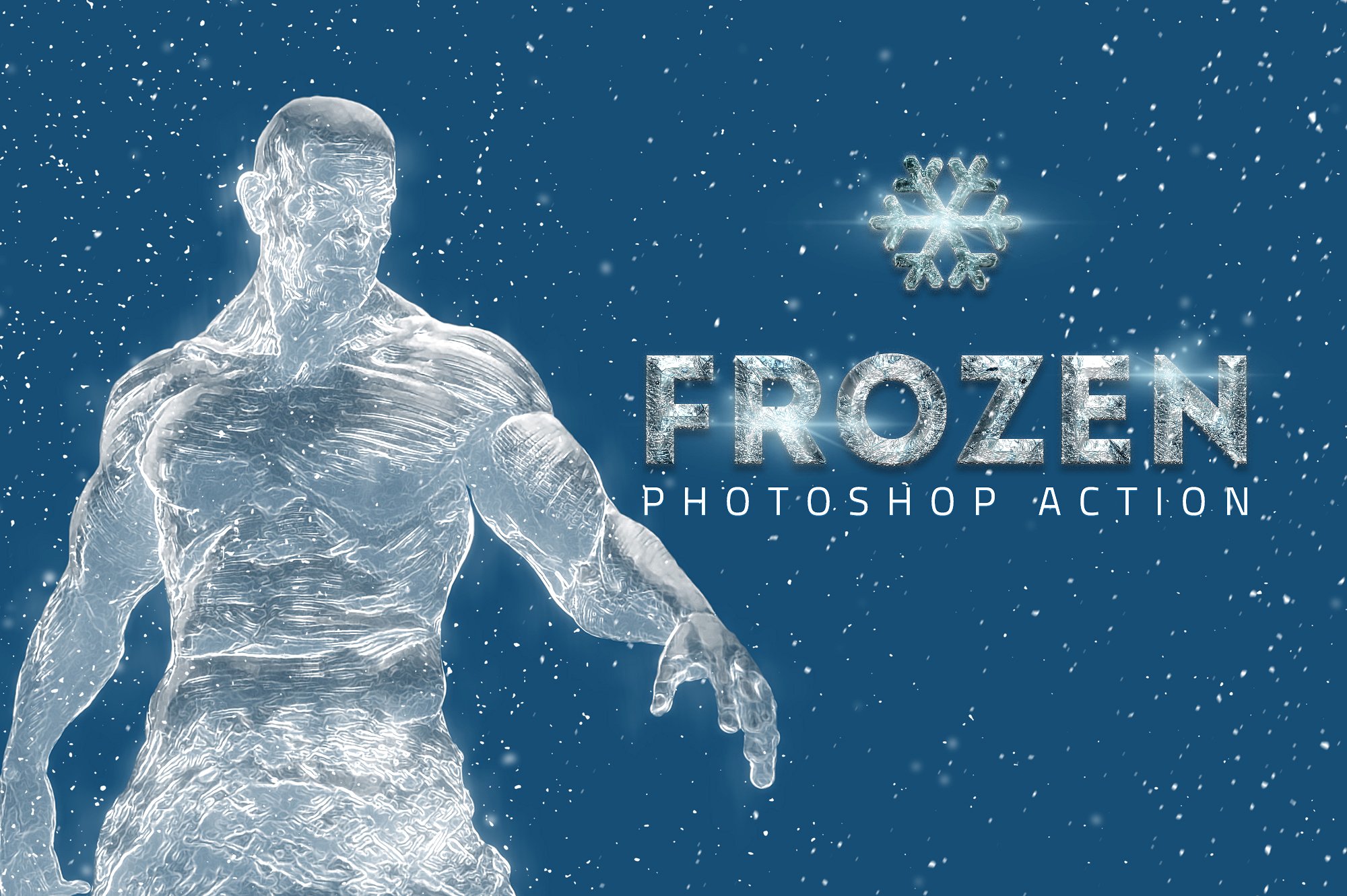 冻冰照片效果Photoshop的动作 Frozen Ice Photo Effect插图