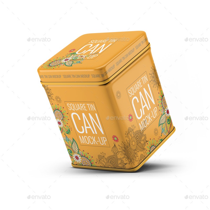3款方形的茶叶铁罐实体模型样机 Tin Cans Mockup Bundle插图5