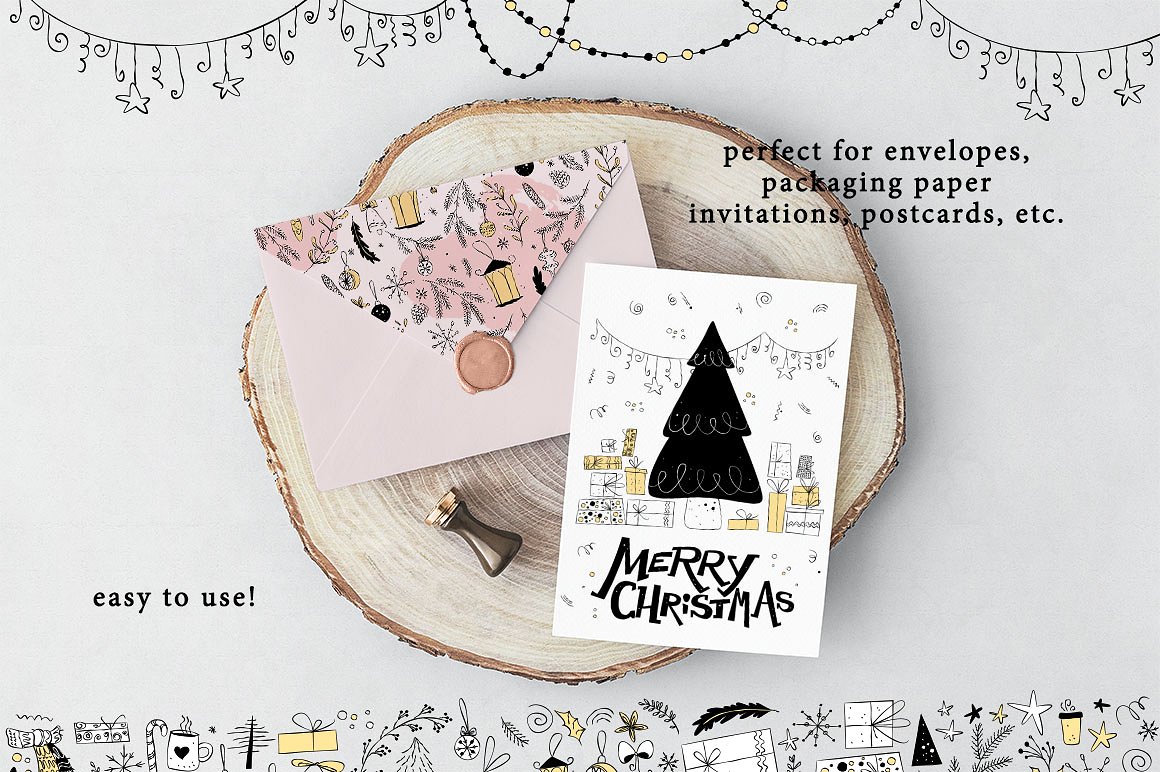 手绘冬季圣诞节元素套件 Fairy Christmas Kit, EPS+PNG插图4