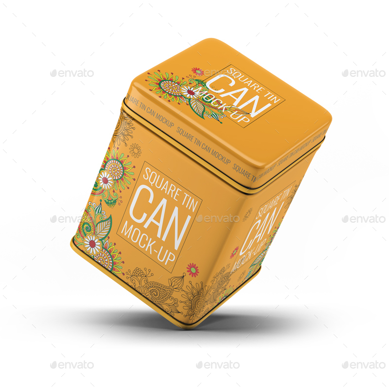 3款方形的茶叶铁罐实体模型样机 Tin Cans Mockup Bundle插图3