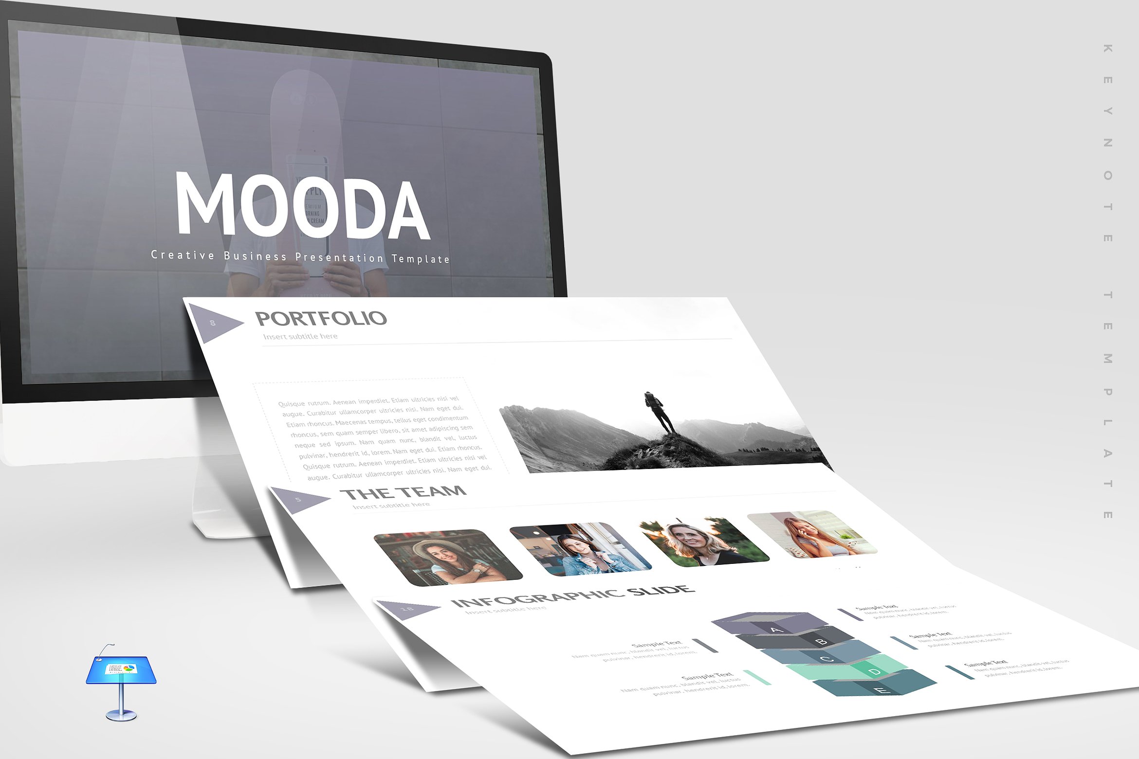 现代简约的个人简历&企业介绍幻灯片模板 Mooda – Powerpoint, Keynote and Google Sliders插图1