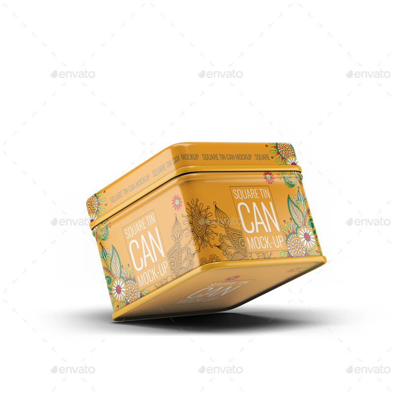 3款方形的茶叶铁罐实体模型样机 Tin Cans Mockup Bundle插图1