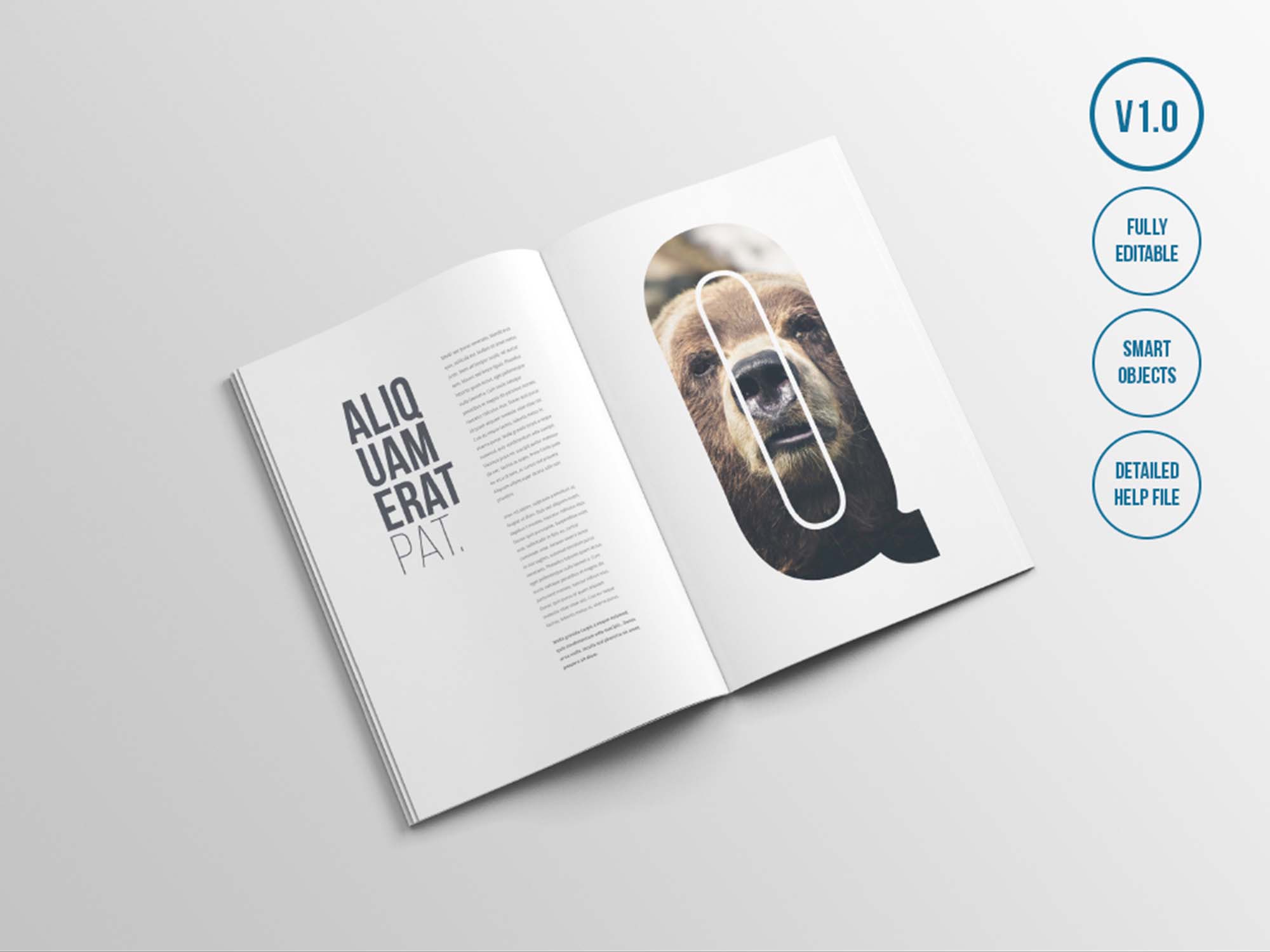 多角度的展开A4宣传册／杂志样机  Multi-Angle Expansion A4 Brochure&Magazine Mockup插图
