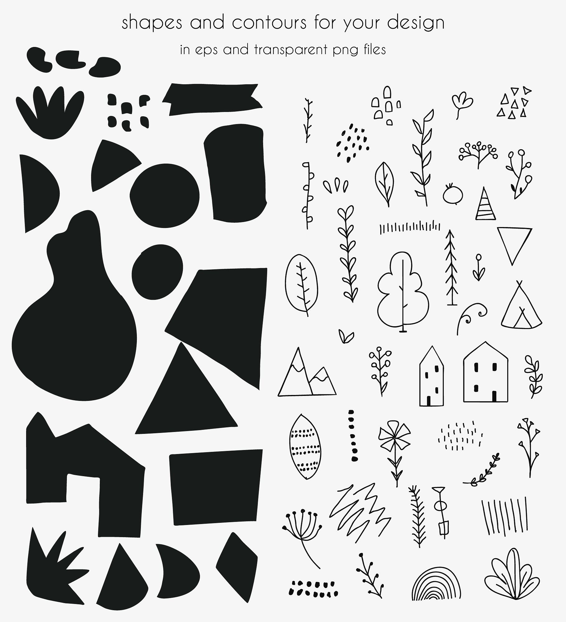 手绘矢量的几何拼贴图案合集 Hand Drawn Vector Geometric Collage Pattern Collection插图4