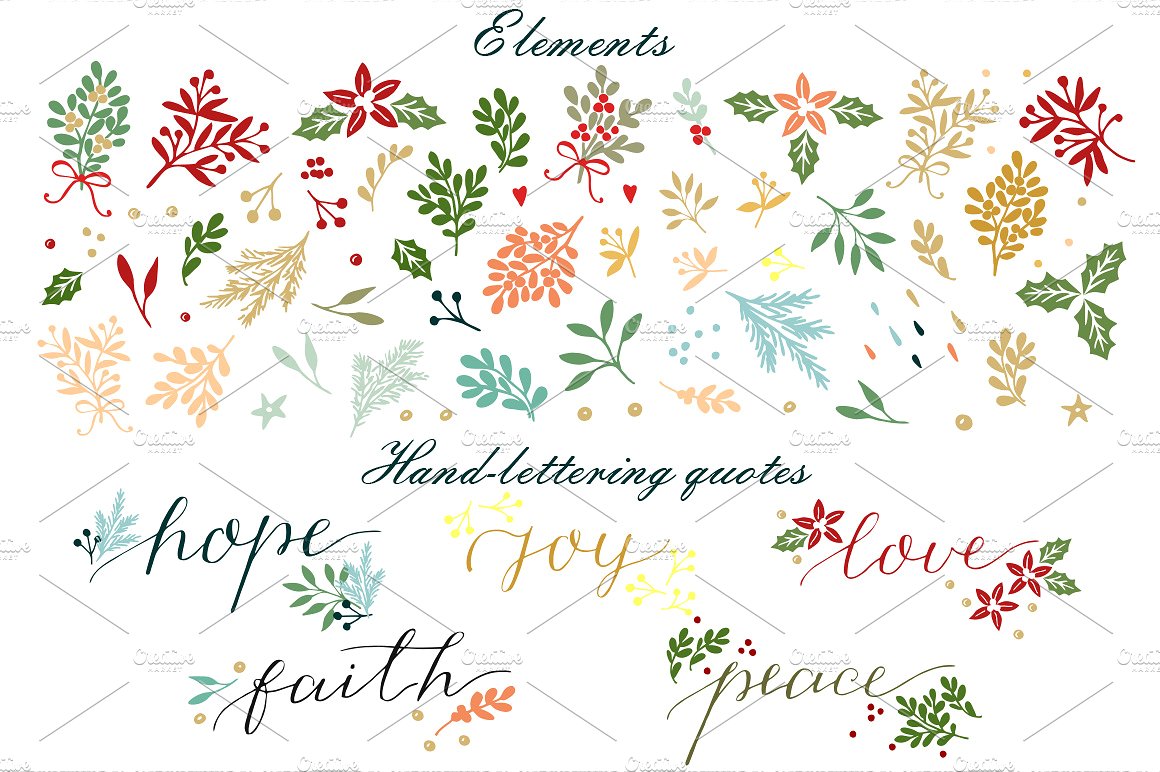 15款假日手绘花卉图案合集  15 Holiday Hand-Painted FLoral Patterns Collection插图6