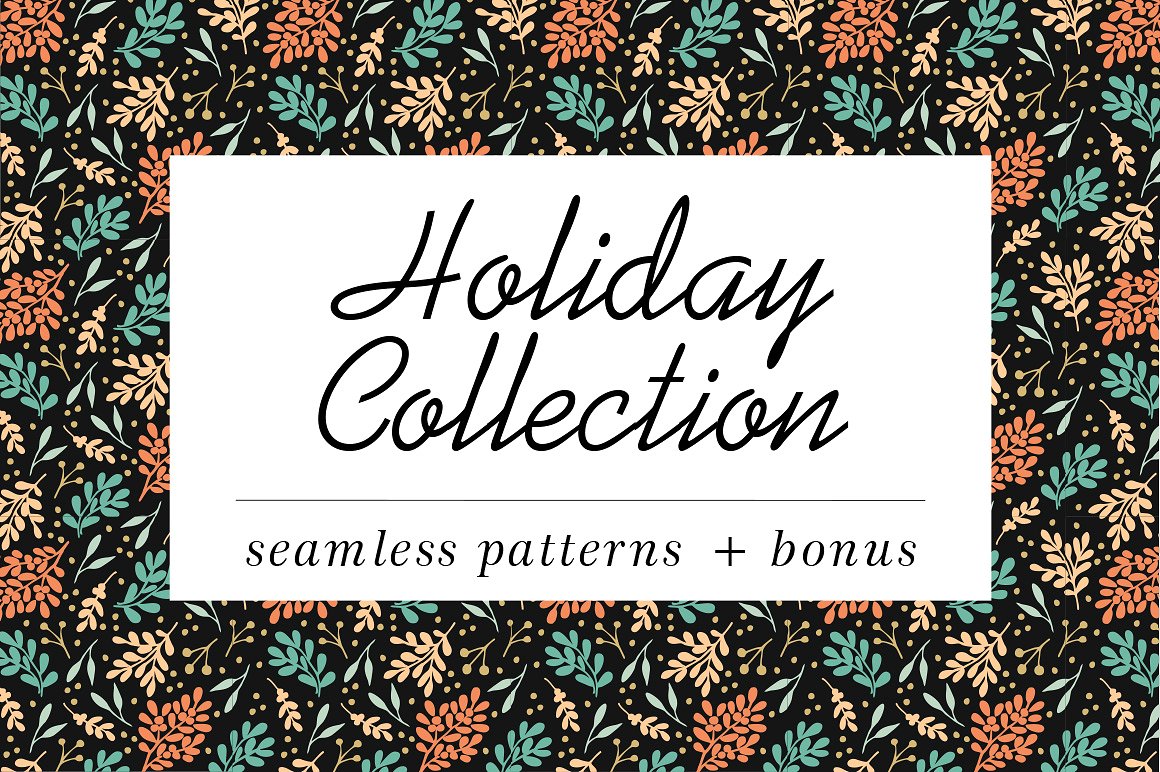 15款假日手绘花卉图案合集  15 Holiday Hand-Painted FLoral Patterns Collection插图