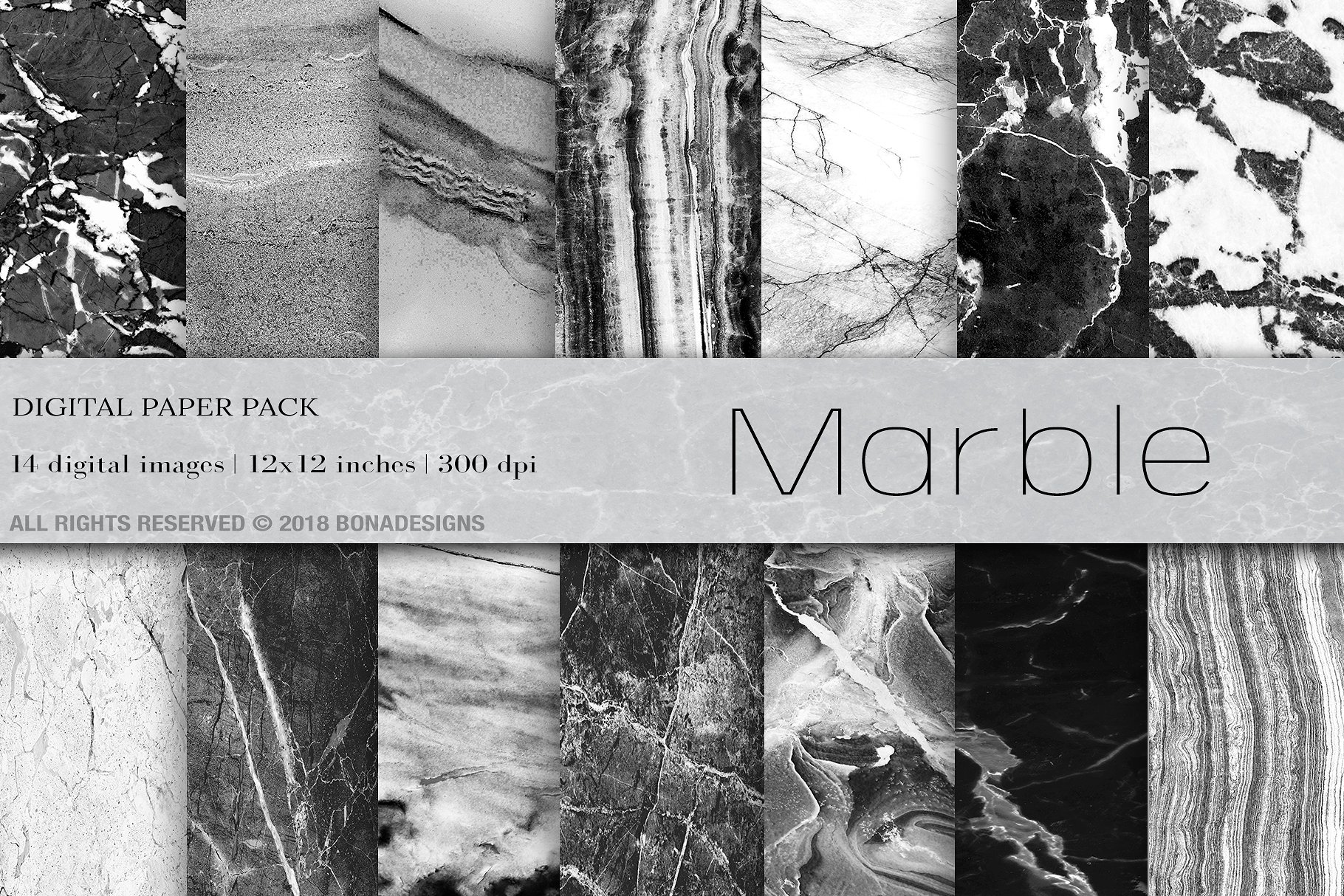 14个高分辨率的大理石数码纸背景 14 Marble Digital Paper Background插图