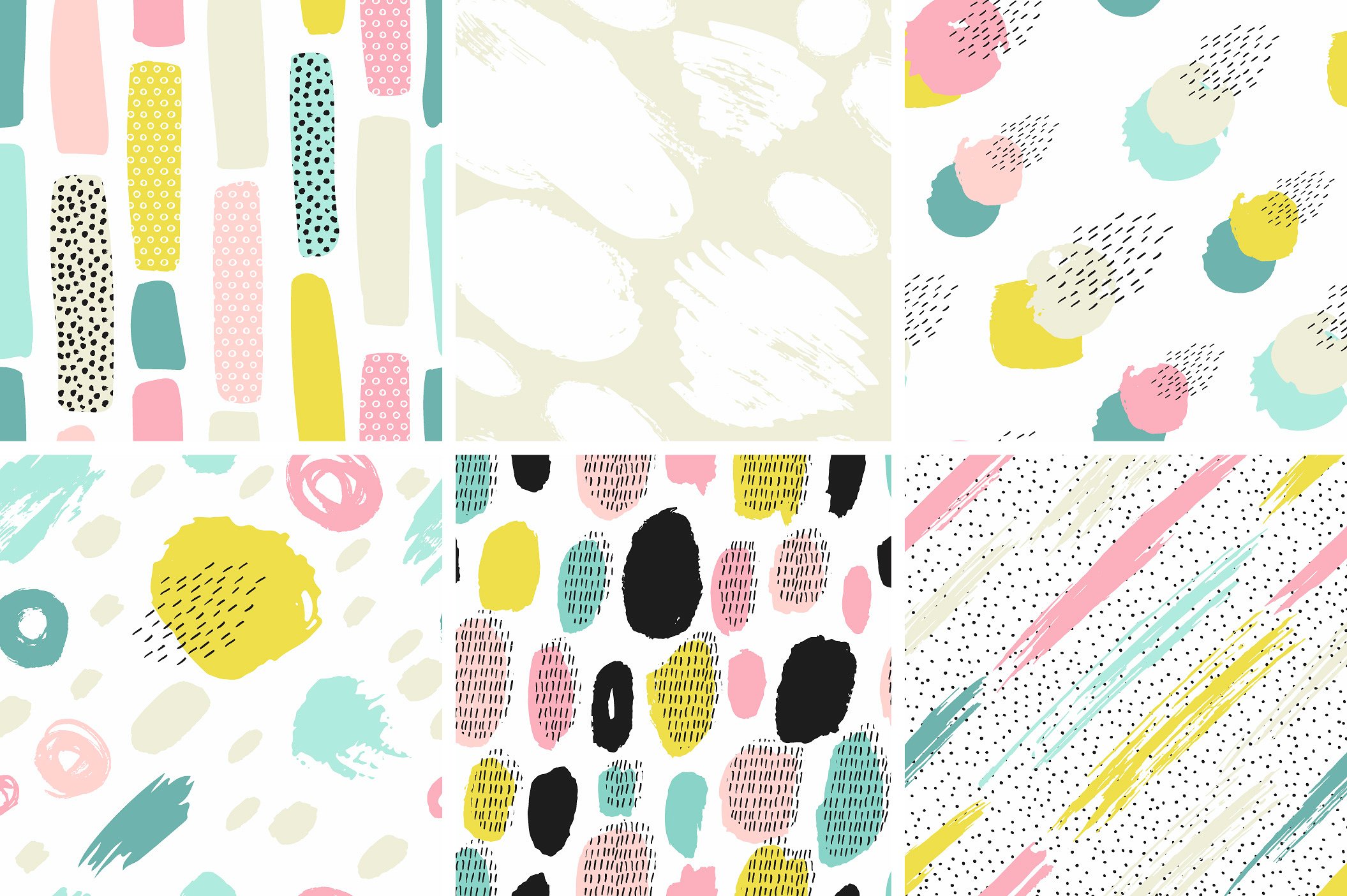 时尚新鲜柔和的无缝模式贴图纺织品图案合集 Stylish Fresh Pastel Seamless Pattern Textile Pattern Collection插图8