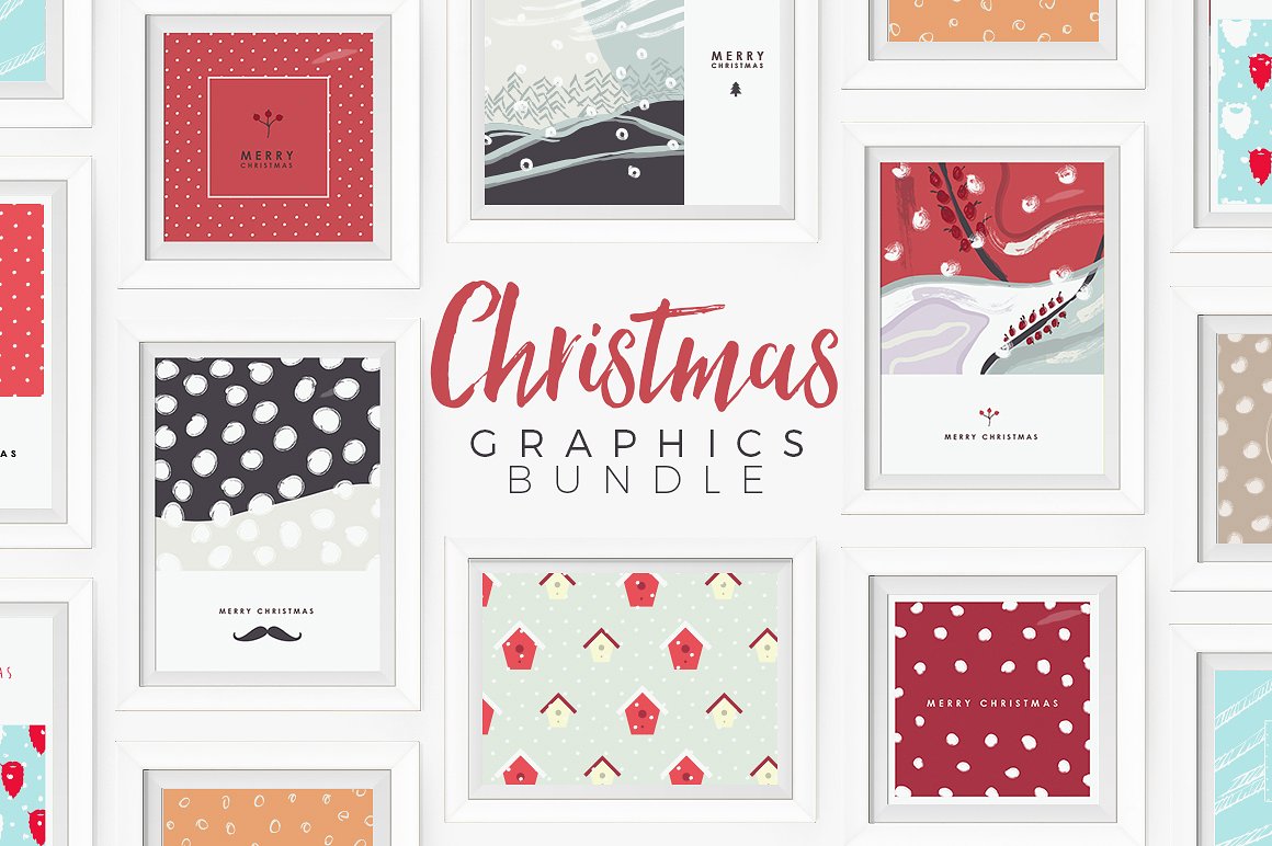 精美的圣诞节卡片和标签大集合 Beautiful Collection Of beautiful Christmas Cards And Labels插图