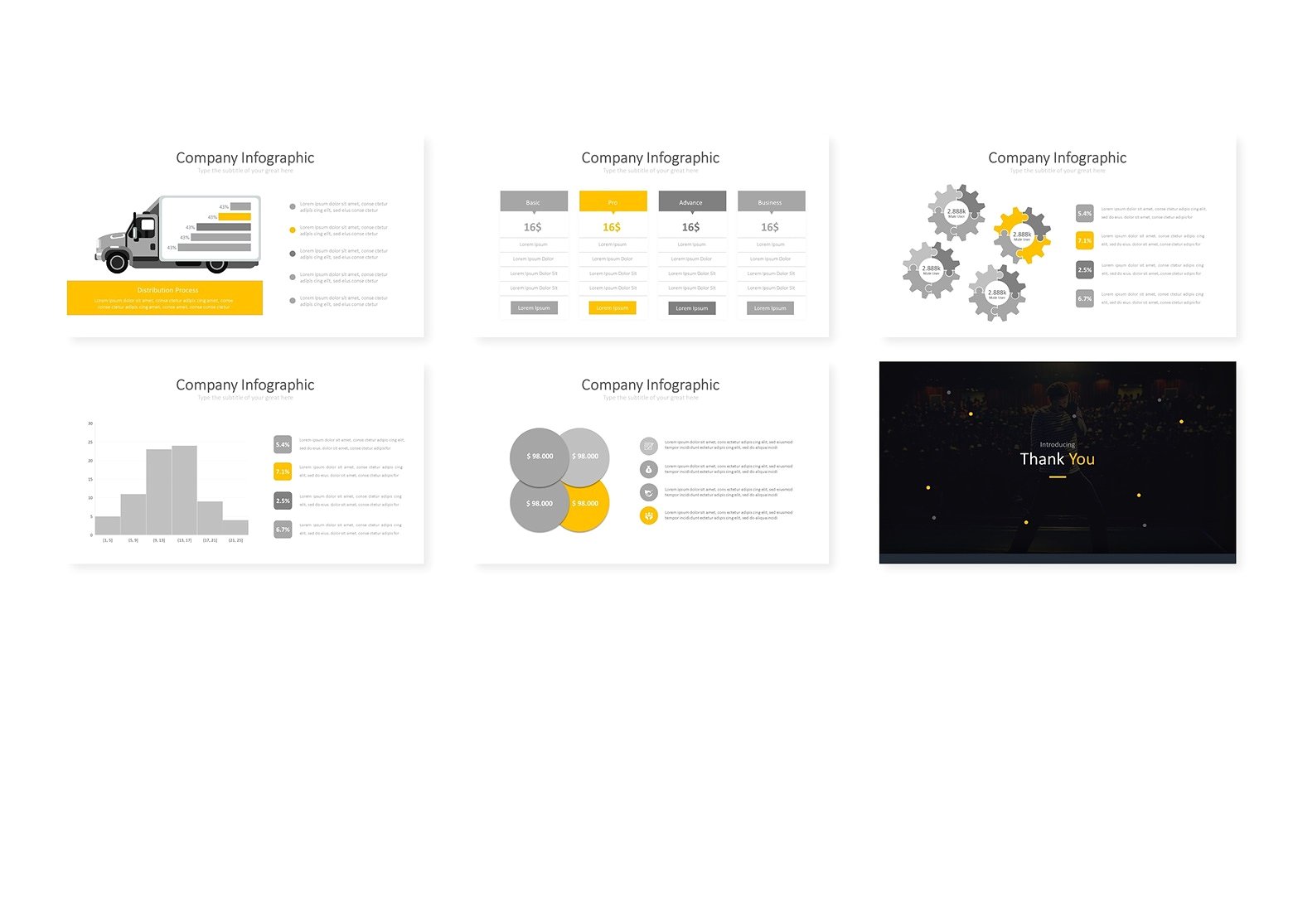 新鲜明亮黄色系多用途的个人介绍幻灯片模板 Fresh Bright Yellow Multipurpose Personal Presentation Slide Template插图3