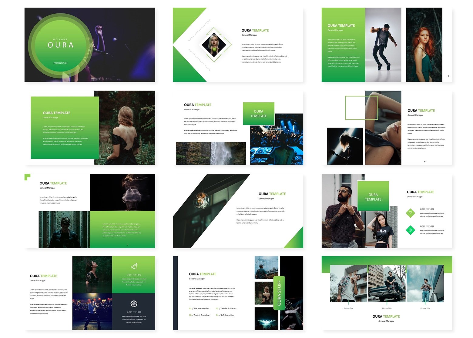 新鲜明亮绿色系多用途的公司介绍幻灯片模板 Fresh Bright Green Multipurpose Personal Presentation Slide Template插图1