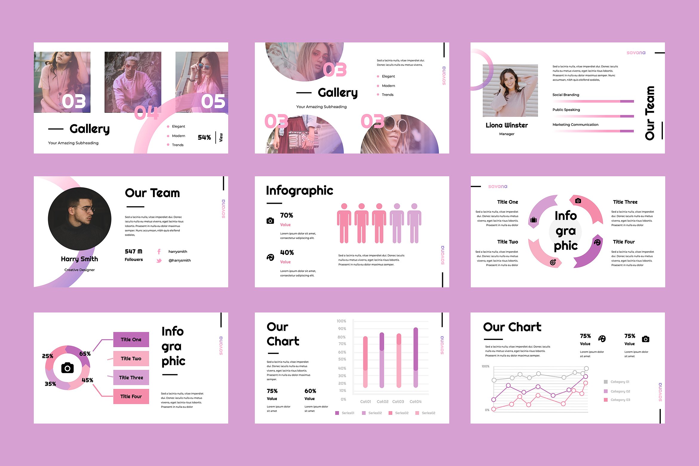 现代和时尚的粉色系项目介绍演示文稿 Modern And Stylish Pink Items Presentation Presentation插图3