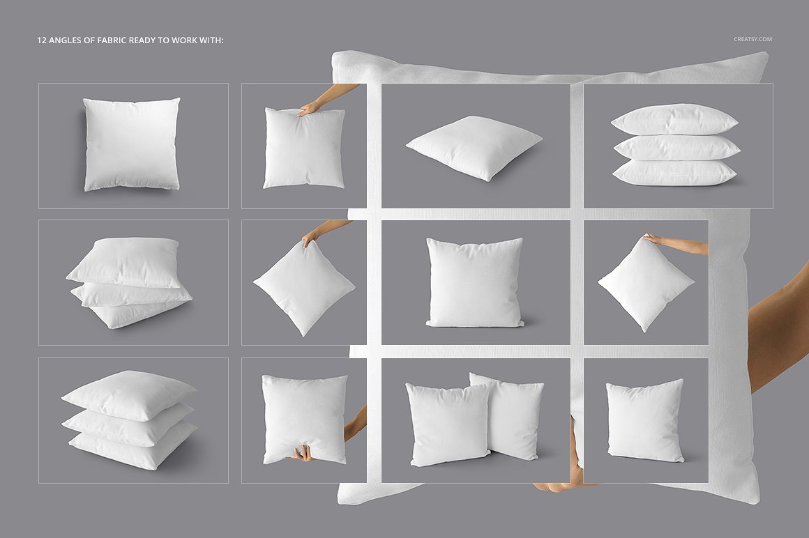 超级精美的抱枕样机套装 Fabric Factory vol.2 Pillow Mockup插图2