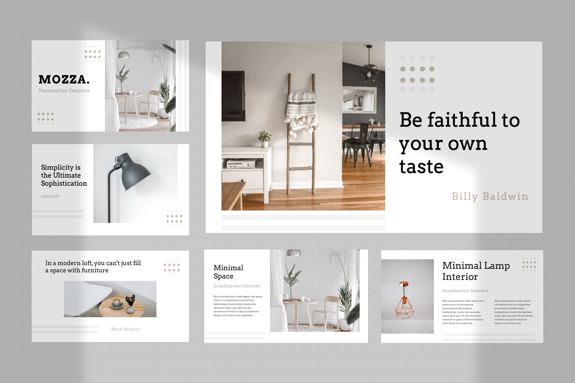 现代简约室内家居设计作品演示幻灯片模板  Modern Minimalist Interior Home Design Work Presentation Slide Template插图1