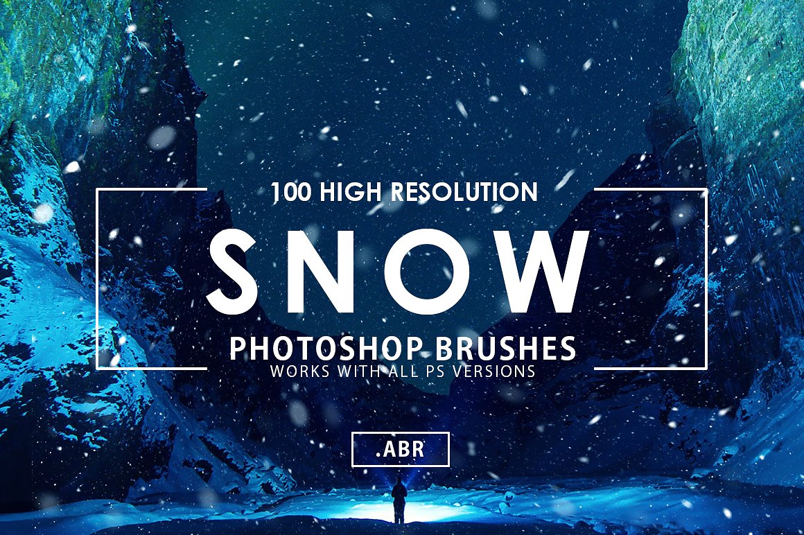 100款真实的冬季雪花Photoshop笔刷 100 Snow Photoshop Brushes插图