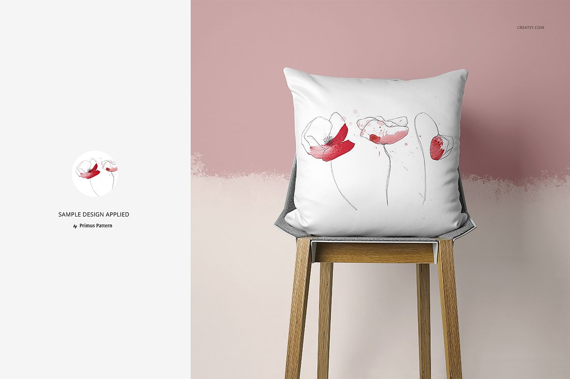 精美的枕头样机集(椅子版) Fabric Factory v.4 Pillow On Chairs插图13