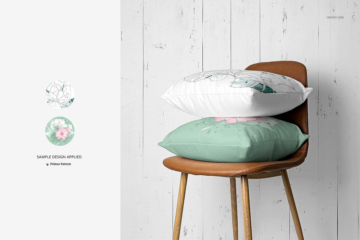 精美的枕头样机集(椅子版) Fabric Factory v.4 Pillow On Chairs插图5