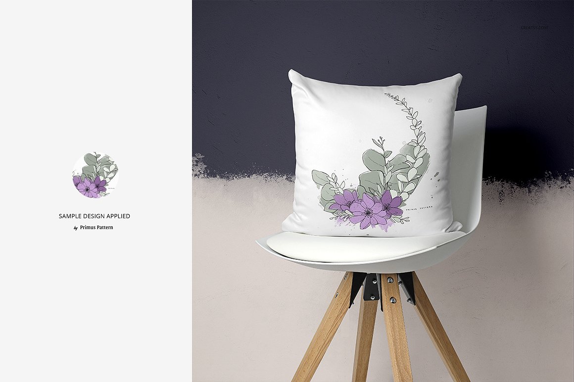 精美的枕头样机集(椅子版) Fabric Factory v.4 Pillow On Chairs插图9