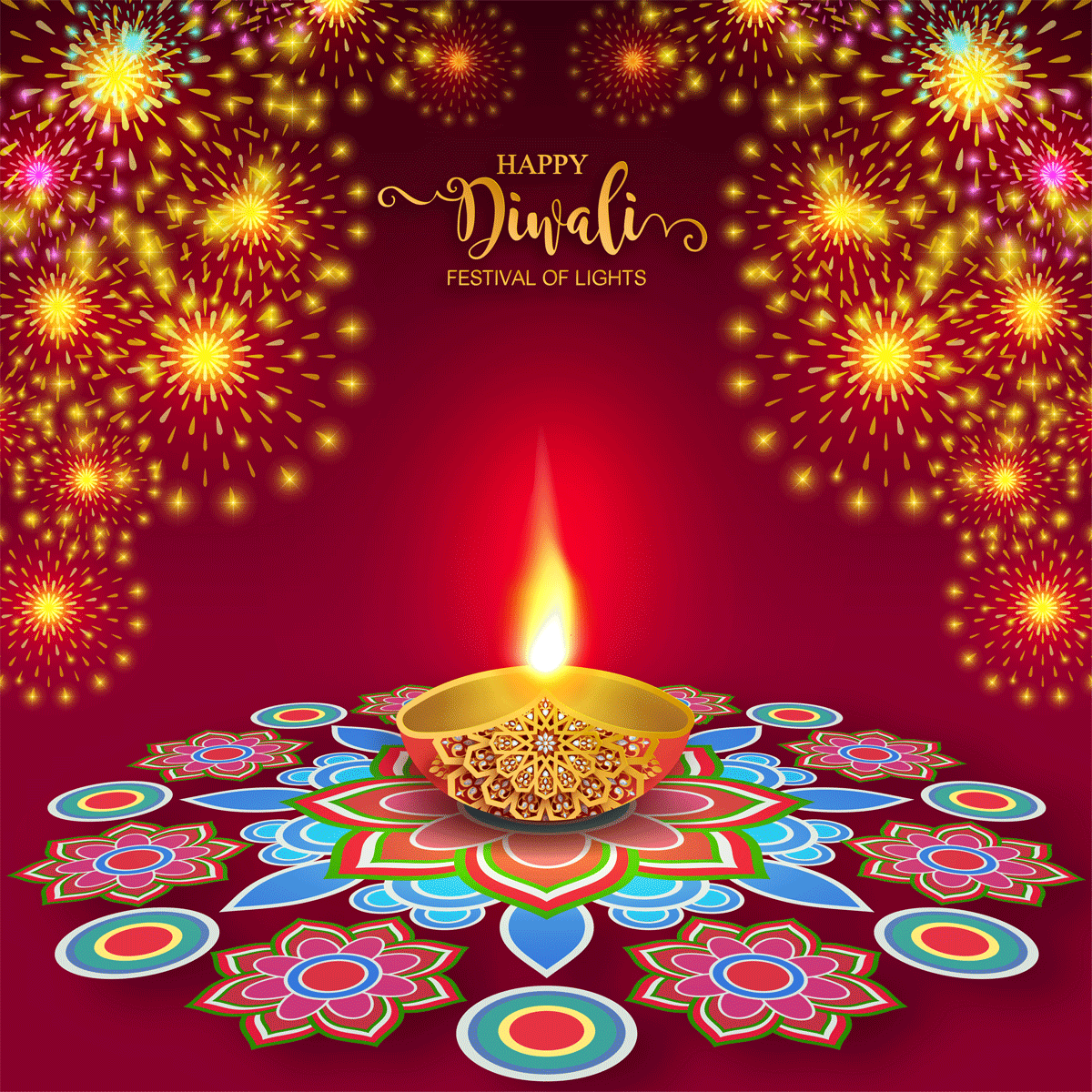排灯节豪华矢量贺卡 Diwali Luxury Vector Greeting Card插图