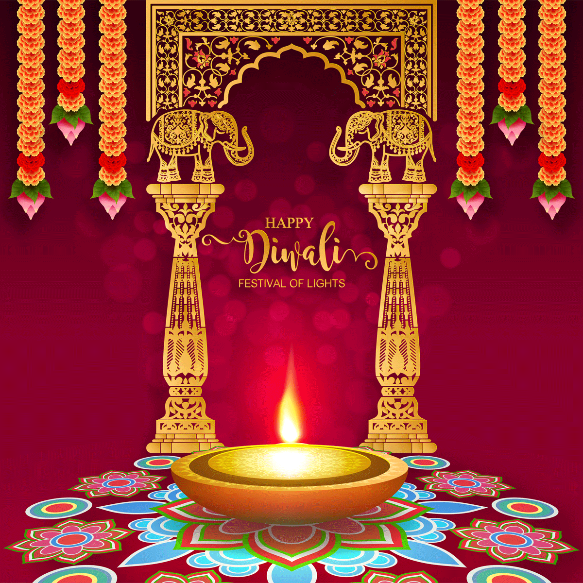 排灯节豪华矢量贺卡 Diwali Luxury Vector Greeting Card插图8