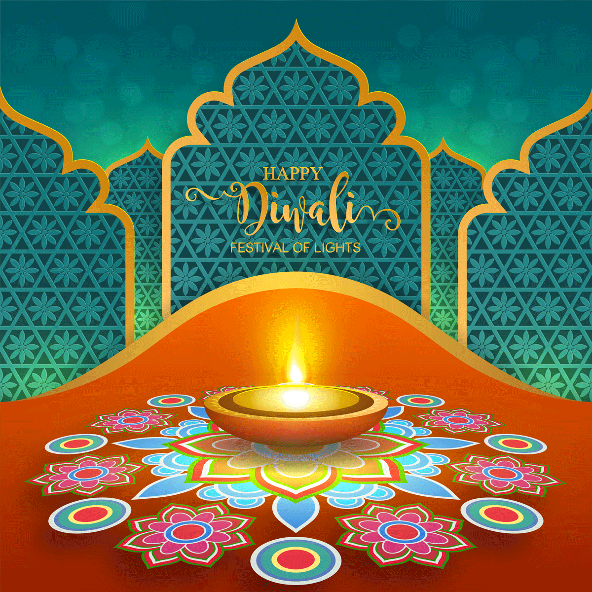 排灯节豪华矢量贺卡 Diwali Luxury Vector Greeting Card插图5
