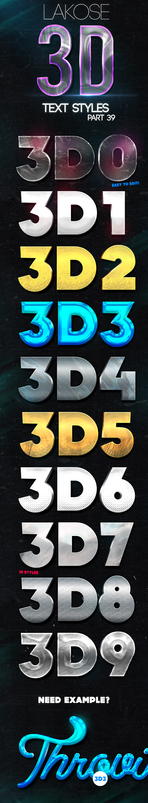 超有金属质感的3D文本样式 Lakose 3D Text Styles Part 39插图
