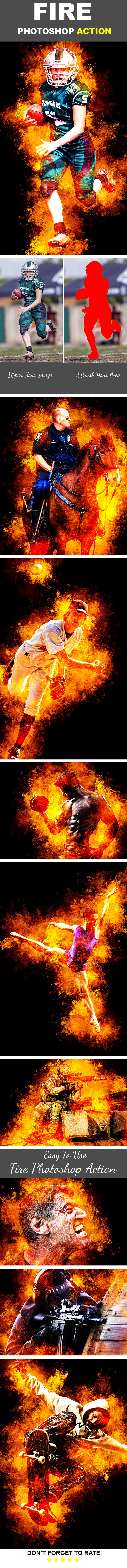 酷炫的照片火焰处理效果Photoshop动作 Fire Photoshop Action插图