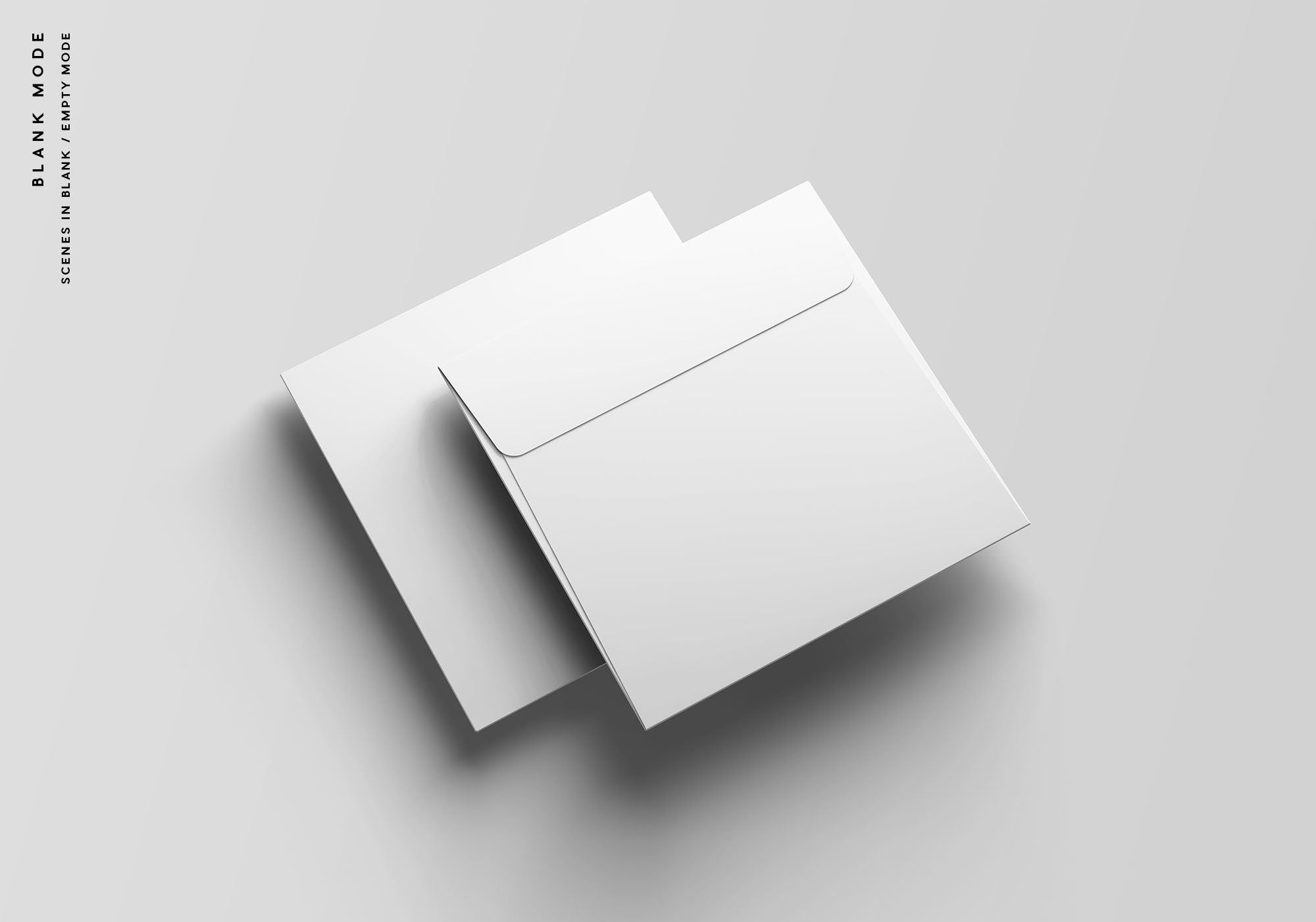 7个角度的品牌信封样机 7 Square Brand Envelope Mockup插图8