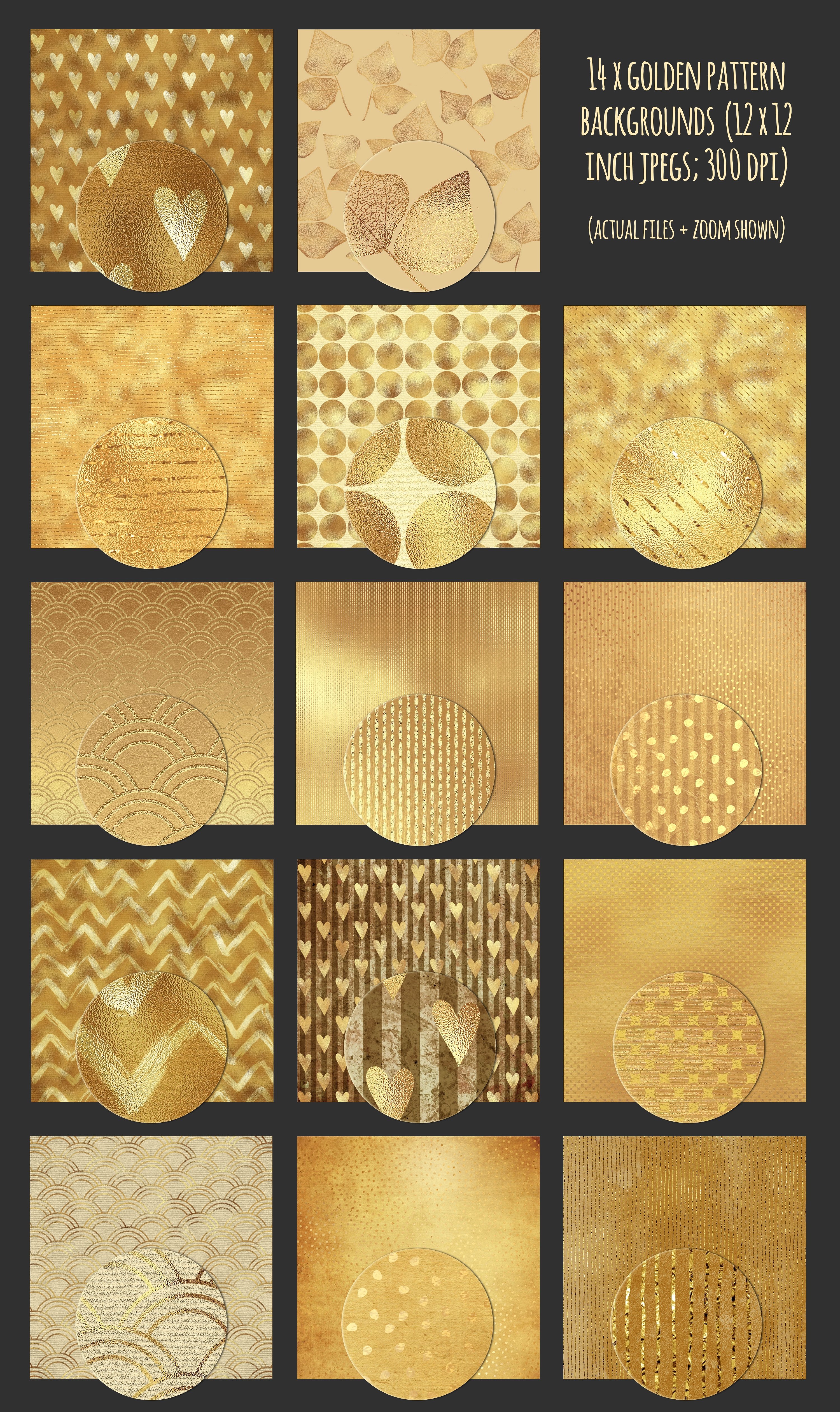 80个闪闪发光的金色纹理和图案的集合 80 Gold textures Bundle插图1