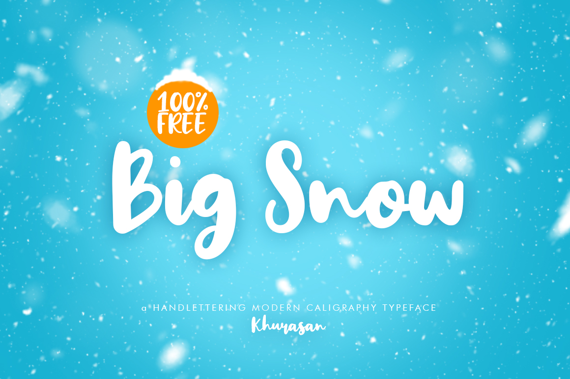 大雪效果的手写字体 Big Snow Script Font插图