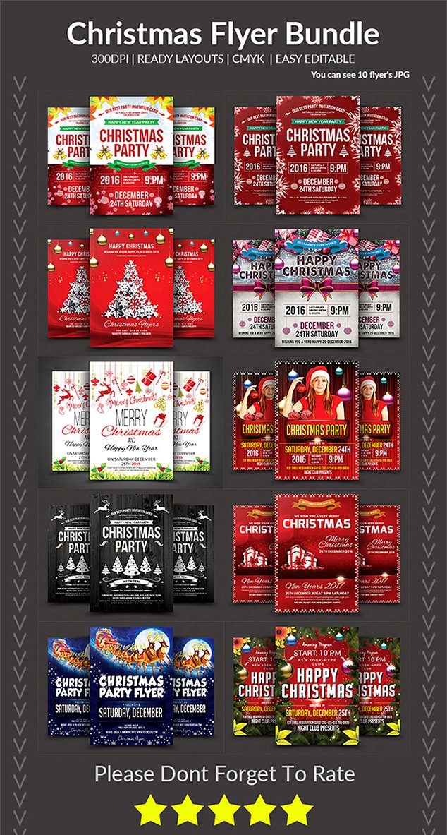 20圣诞节传单及明信片套装 20 Christmas Flyer & Postcard Bundle插图1