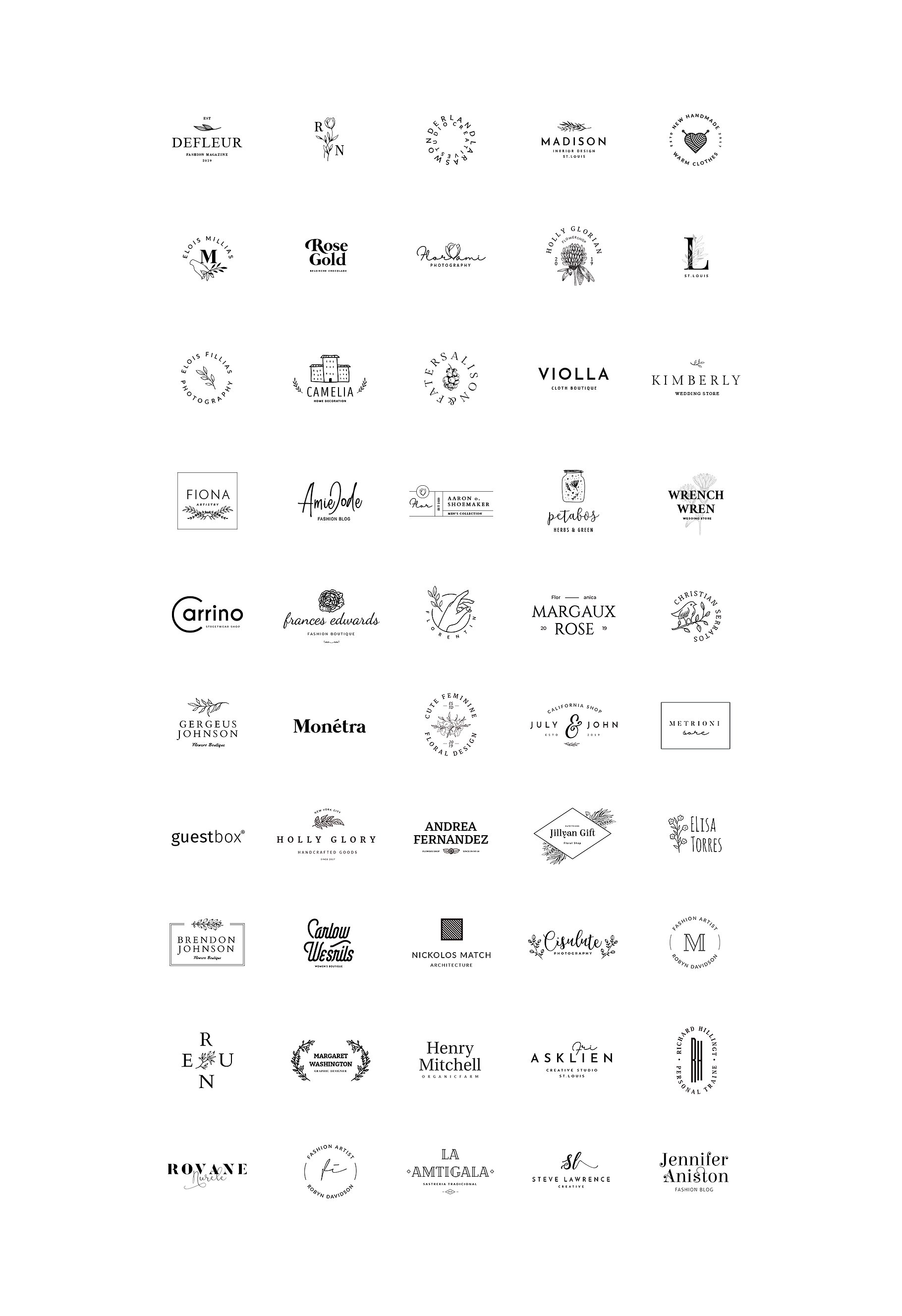 50个以茶花为元素的标志模板 Camelia – 50 Premium Logo Templates插图1