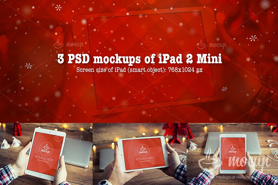 9款圣诞节元素苹果设备的样机 9 PSD Mockups Christmas插图2