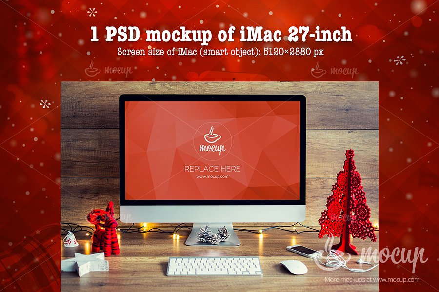 9款圣诞节元素苹果设备的样机 9 PSD Mockups Christmas插图4