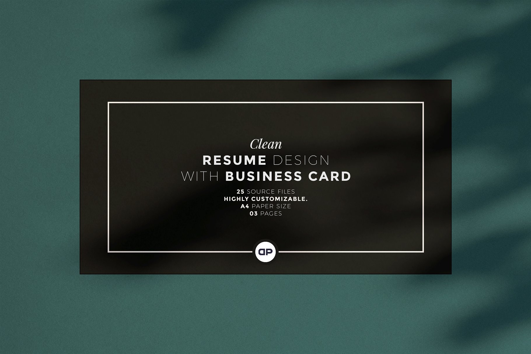 干净简洁招牌简历名片设计矢量模板 Clean Resume With Business Card插图1